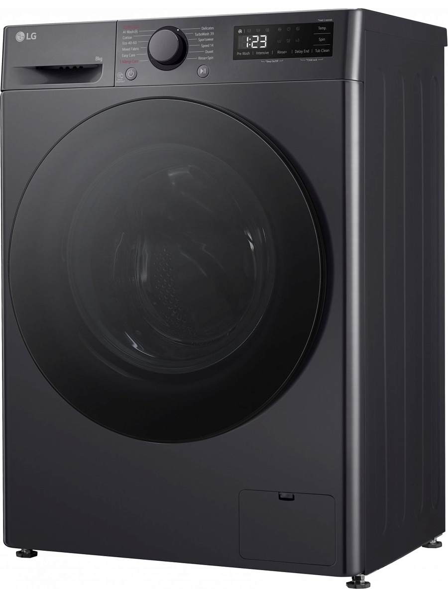 Стиральная машина LG F2WR508S2M (47.5см / 8кг / 1200об / пар / добавление белья / AI DD ™ / Smart Diagnosis / Inverter Direct Drive / A+++ / Чёрная)