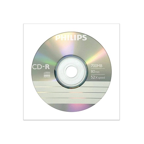 Диск CD-R Philips 700 Mb, 52х, Бум. конверт
