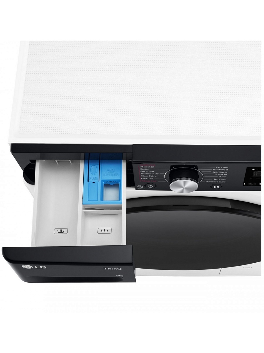 Стиральная машина LG F2WR708S2H (47.5см / 8кг / 1200об / пар / добавление белья / AI DD ™ / TurboWash™ 360˚ / Wi-Fi / Inverter Direct Drive / A+++)