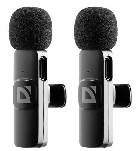Микрофон петличный DEFENDER Talky-138, чёрный, на прищепке, 2 шт.