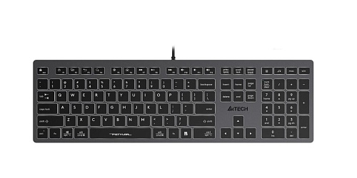 Клавиатура A4Tech Fstyler FX60, USB, slim, ножничная, серый