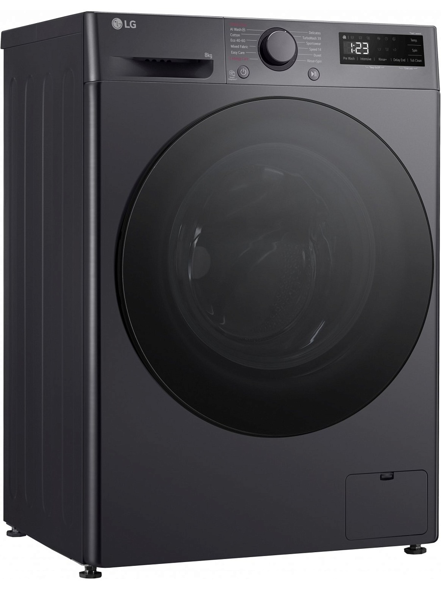 Стиральная машина LG F2WR508S2M (47.5см / 8кг / 1200об / пар / добавление белья / AI DD ™ / Smart Diagnosis / Inverter Direct Drive / A+++ / Чёрная)