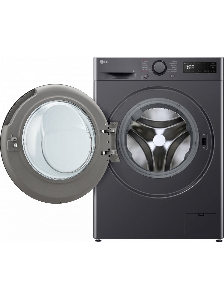 Стиральная машина LG F2WR508S2M (47.5см / 8кг / 1200об / пар / добавление белья / AI DD ™ / Smart Diagnosis / Inverter Direct Drive / A+++ / Чёрная)